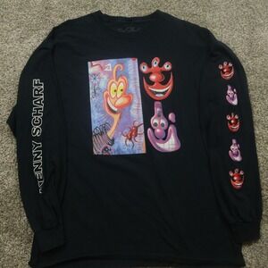 Kenny Scharf Goodie shirt mens XL Two Sleeves Long Sleeve Graphic Black Artist